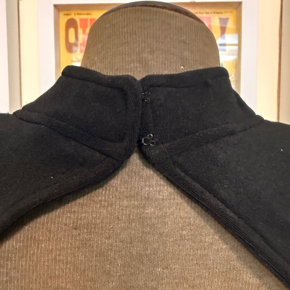 Vintage 80s Black Mini Dress w/ Heart Cutout + Puffy Organza Sleeves - Picture 6 of 7